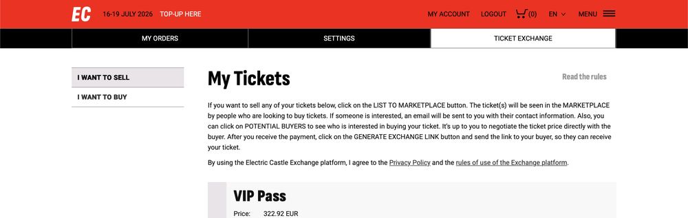 Invitatii VIP ELECTRIC CASTLE 2026 - Ticket Echange/Cod Generare bilet/Predare personala in Constanta