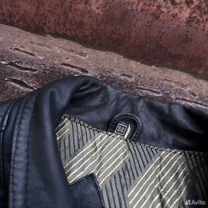 Брутальный кожаный бомбер пилот 58р