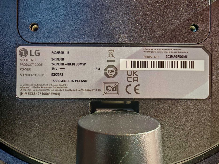 Монитор  LG IPS LG 24GN60R, 23.8", Full HD, 144hz, HDMIx1, DPx1, Black