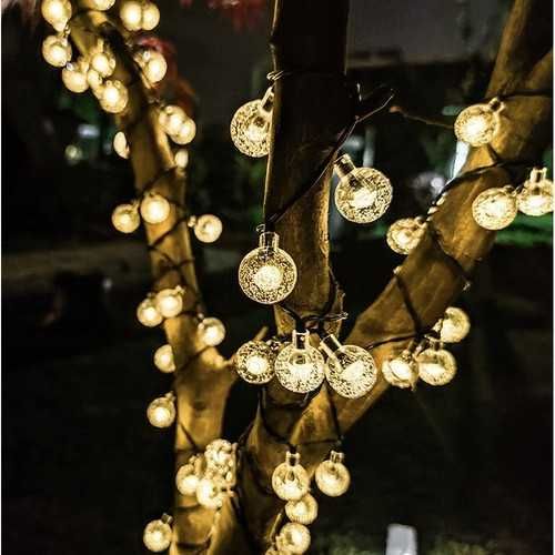 Декоративна дълга 12 метра соларна гирлянда - 100 лампи ЛЕД осветление