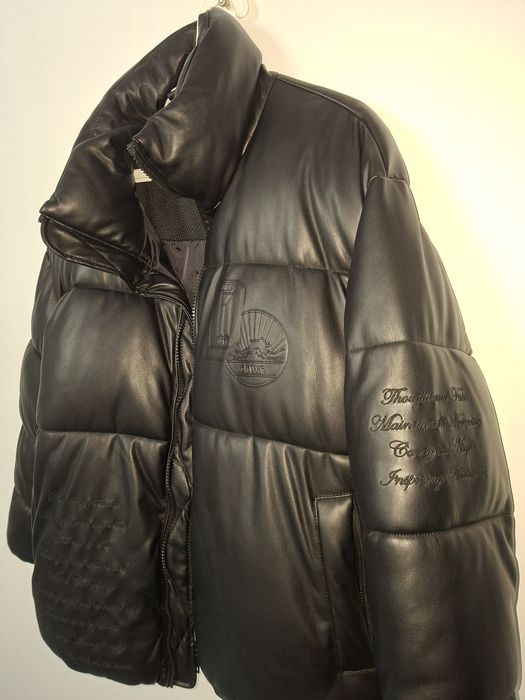 geaca puffer zara de piele