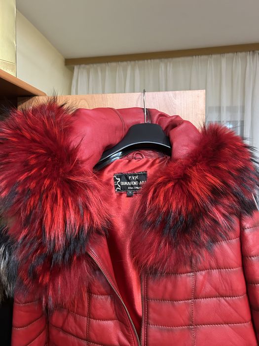 Geaca piele cu gluga