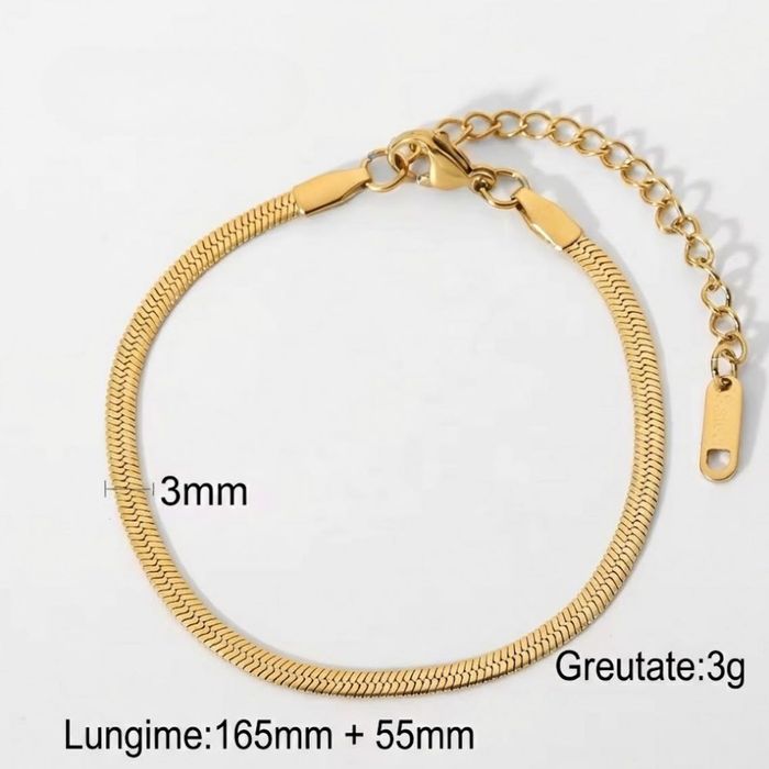 Bratara Premium Placata Aur 18K - Model Snake Minimalist, Set Cadou