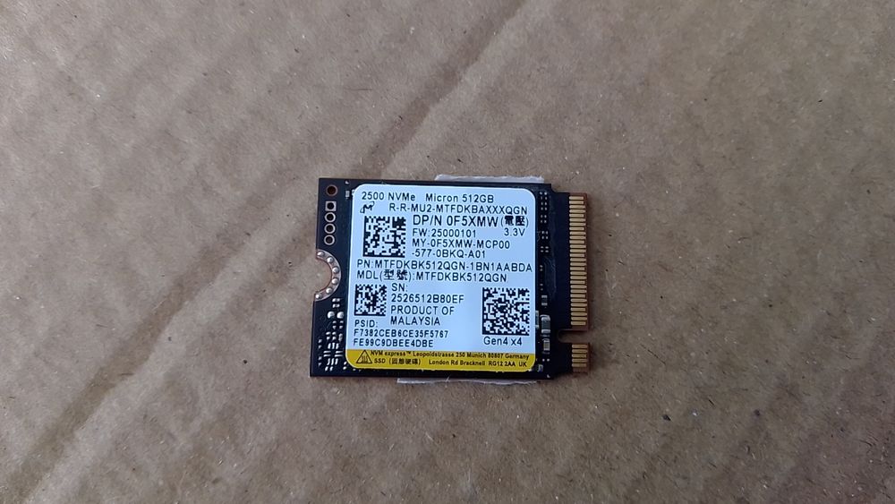 SSD NVMe 512gb Micron 4x4 2230