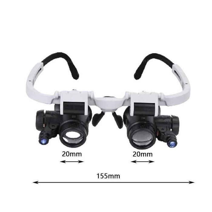 Бижутерски лупа с LED светлина , лента за глава