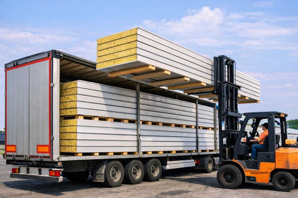 Panouri sandwich vată bazaltică 100 mm – pentru hale, depozite, ferme