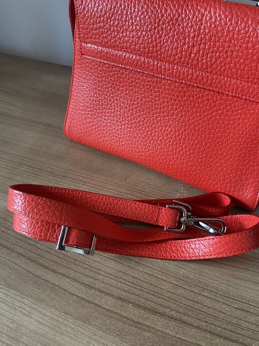 Geantă de piele DiGregorio roșu aprins*