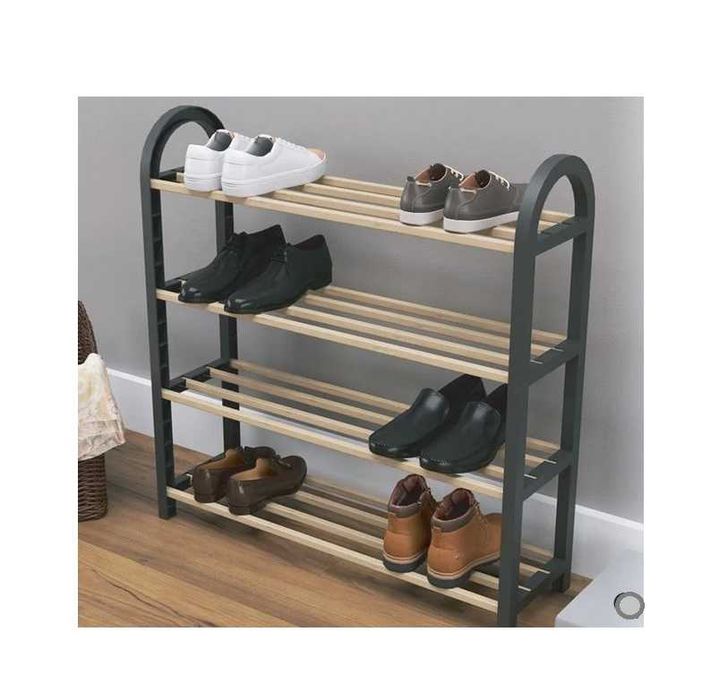 Етажерка за обувки с 4 рафта, поставка за обувки, 64х18х64см