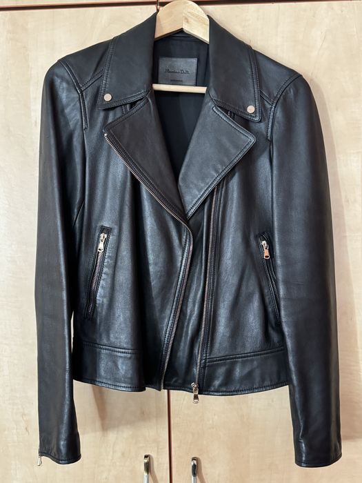 Geacă biker Massimo Dutti din piele naturală