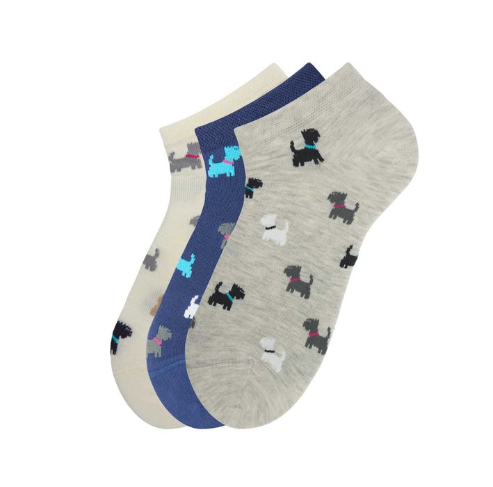 Комплект от 3 чифта дамски/детски терлици с десен на кученца