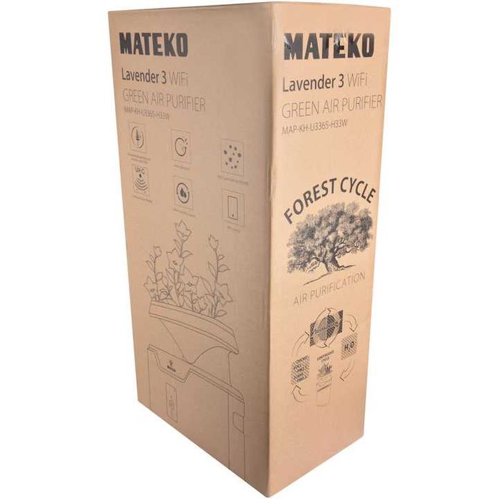 Purificator umidificator de aer Mateko WiFi filtru Hepa Lampa UV NOU