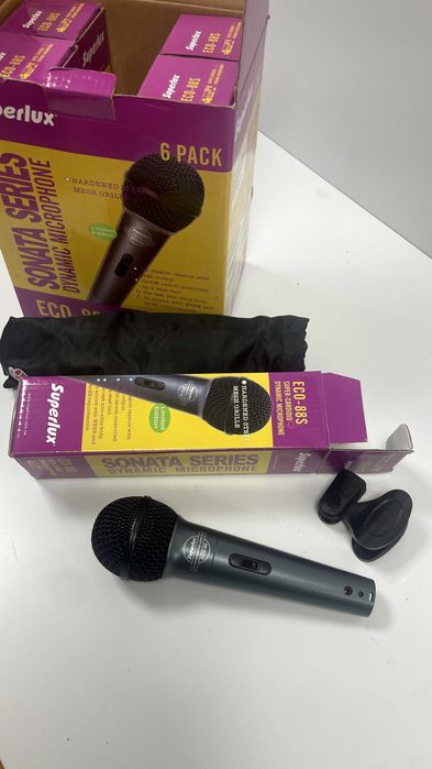 НОВИ микрофони Superlux ECO-88S 5 броя – XLR, ON/OFF, суперкардиоид