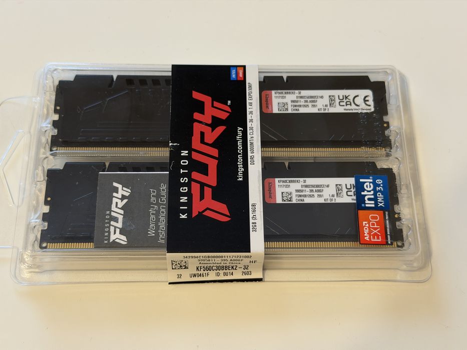Memorie RAM DDR5 32GB Kit (2x16GB) Kingston FURY Beast 6000MT/s CL30