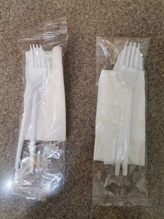 Набор одноразовый вилка ложка салфетка