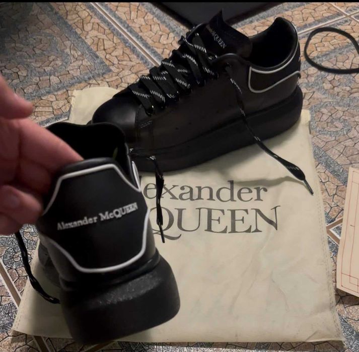 Adidasi Alexander McQueen full black-negri exposy custom made print