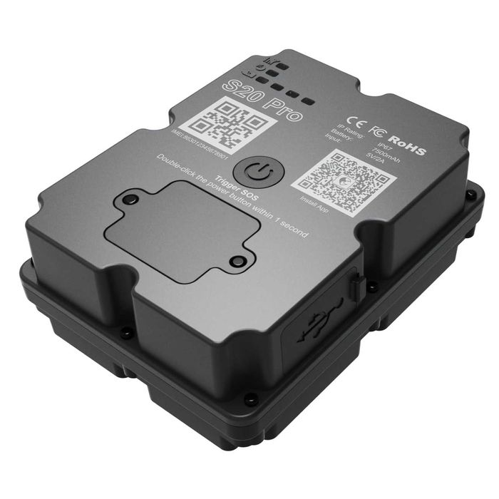4G GPS тракер S20 Pro, 7500mAh супер батерия до 30 дни, подходящ за животни и автомобили, включена предплатена СИМ, силен магнит
