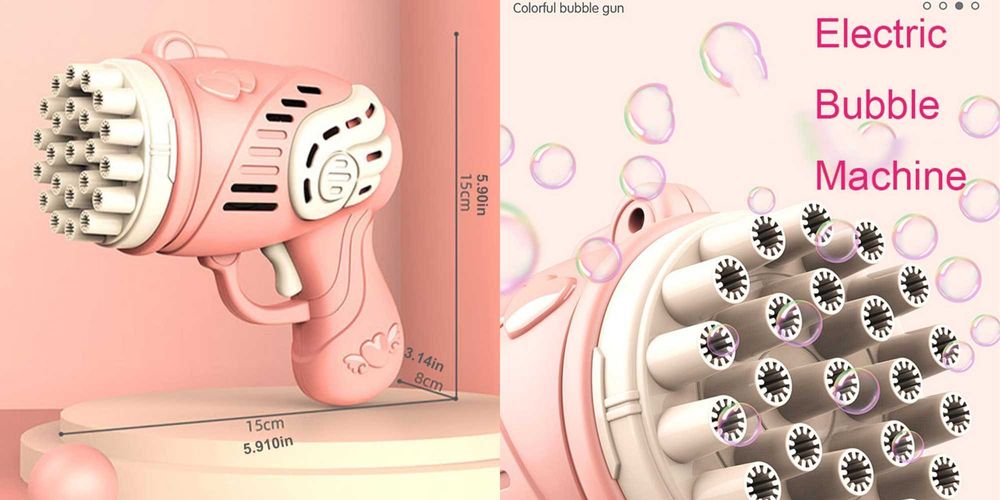 Pistol de facut baloane de sapun, cu 23 duze. Nou ambalat!