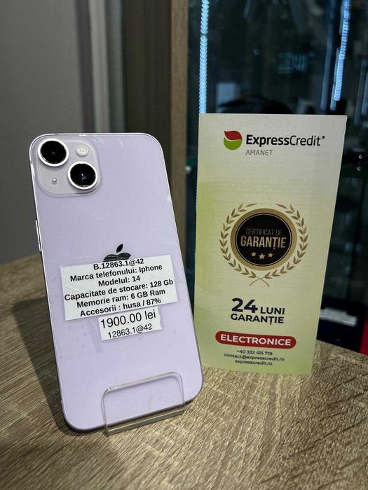(AG42) Iphone 14 128 GB (B.12863.1 ) GARANTIE 2 ANI