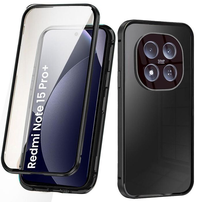 Двоен магнитен кейс за xiaomi redmi note 15 pro+ plus 5g със защита на