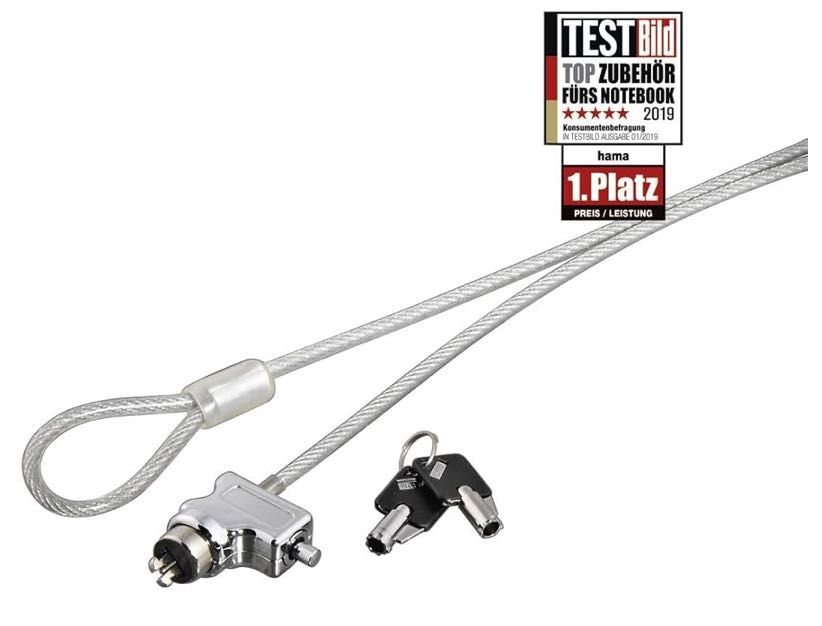 Заключващ кабел за лаптоп Hama