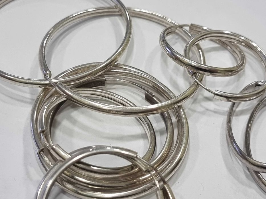 Сребърни обеци, хълки различни размери