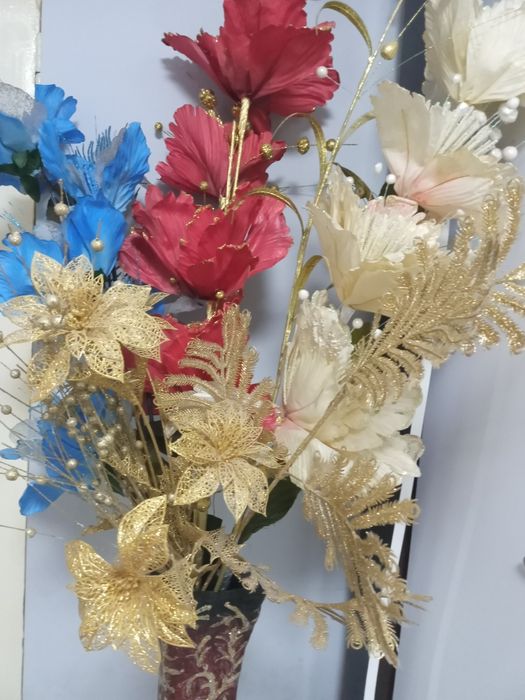 Ваза напольная + декоративные Цветы