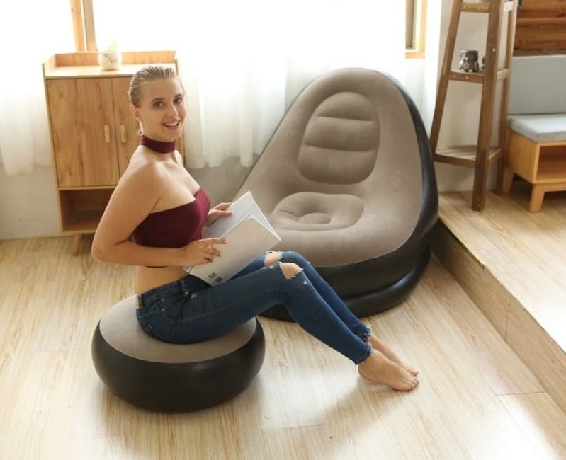 Надуваем стол пуф плюс табуретка