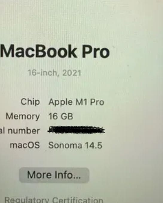 Apple MacBook Pro 16 inch M1 - 1TB.  Mega като нов