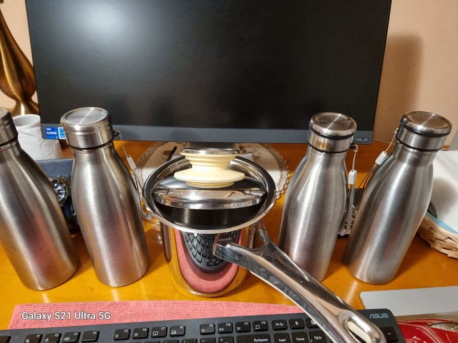 Set ibric cafea/ceai/capuccino  cu 4 termose din inox by Zepter