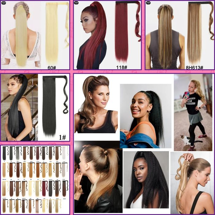 Хвосты, парики, накладные волосы.