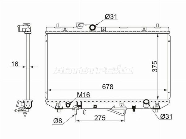 Радиатор охлаждения двигателя  Toyota Camry
