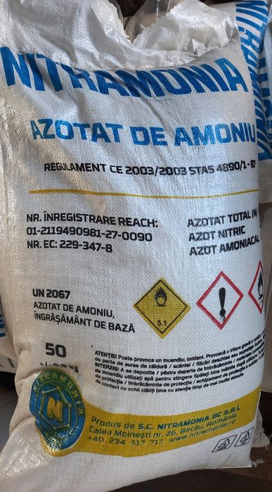 Azotat de amoniu 50kg, 600kg și 1000kg