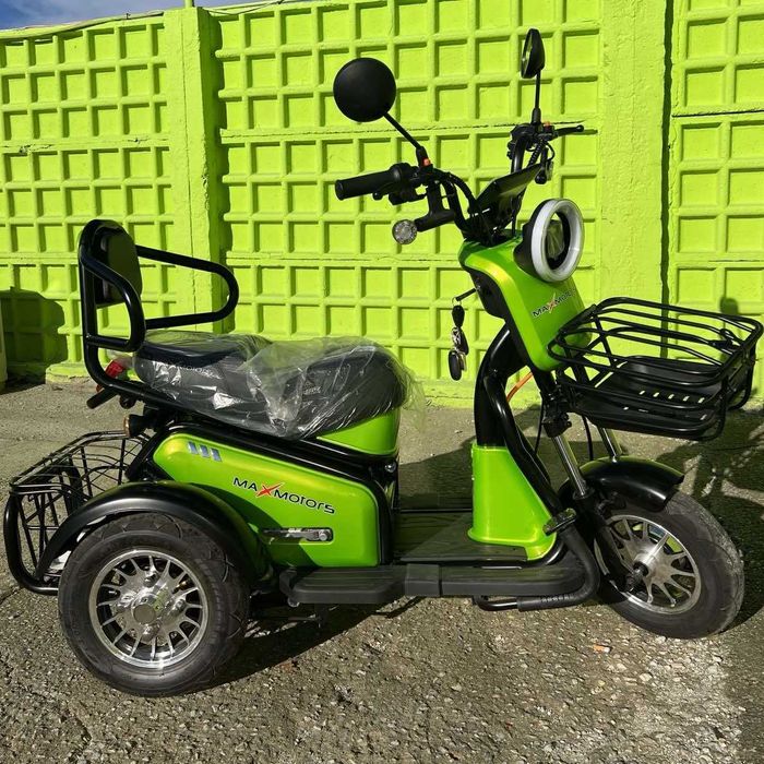 Двуместна електрическа триколка Pudding 1800W-48V-20Ah-GREEN