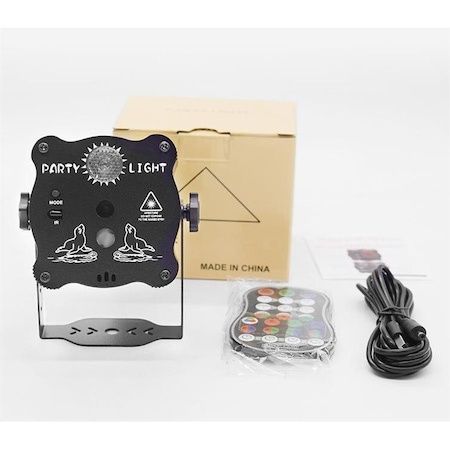 Proiector de lumini disco,RGB, 8W, LÁSER+LED, telecomanda,nou