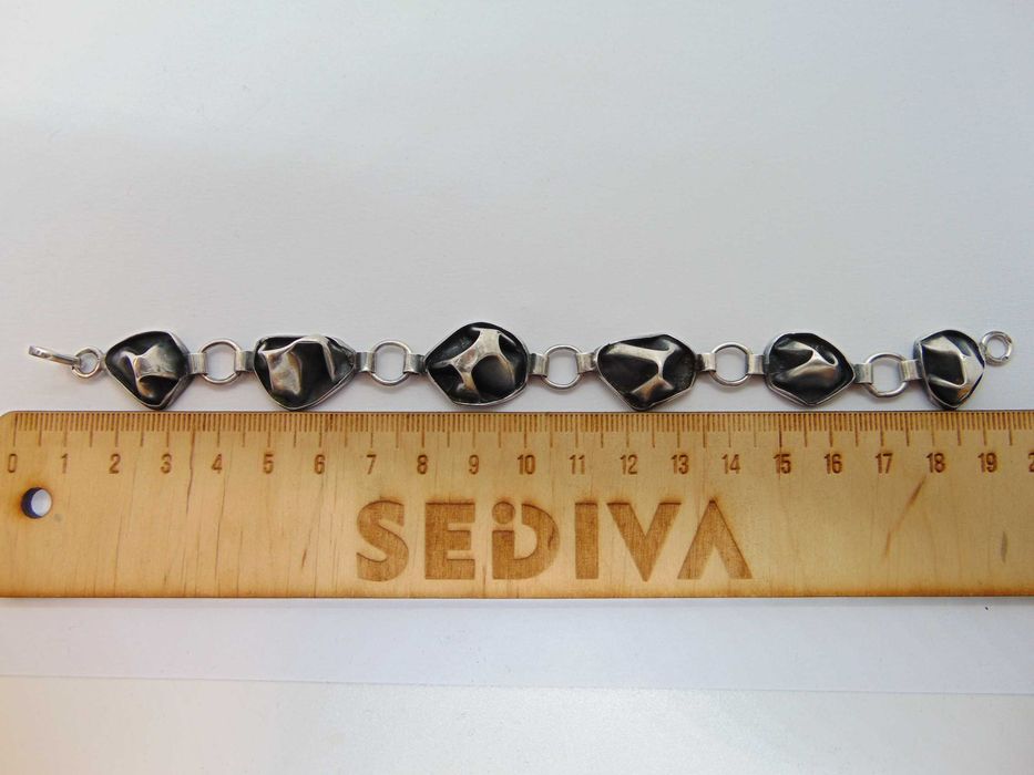 Bratara modernista din argint semnat PR