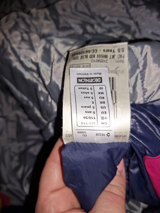 Geaca Decathlon  subțire pentru fetiță 5 ani