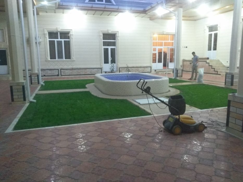 Gazon Rulonli bor. Посадка готового рулонного газона за 1 день