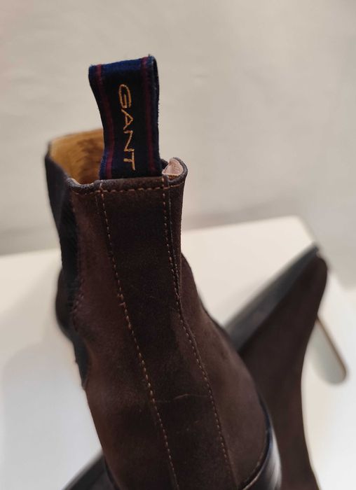 Ghete chelsea plain toe 43 43.5 GANT piele naturala moale maro cafeniu