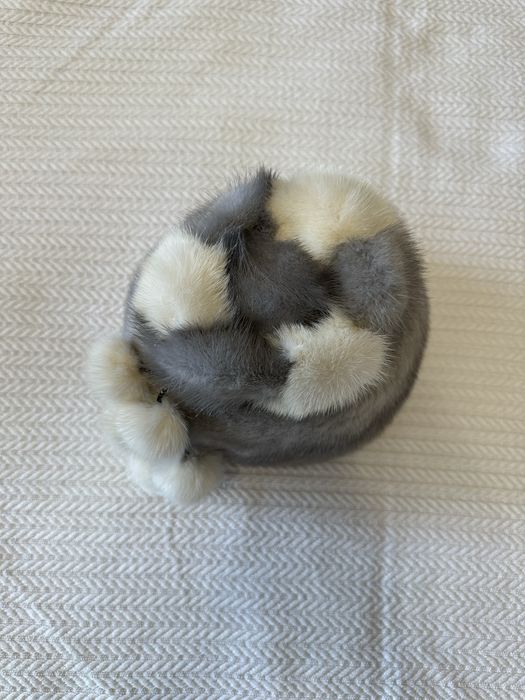 Шапка норковая серая