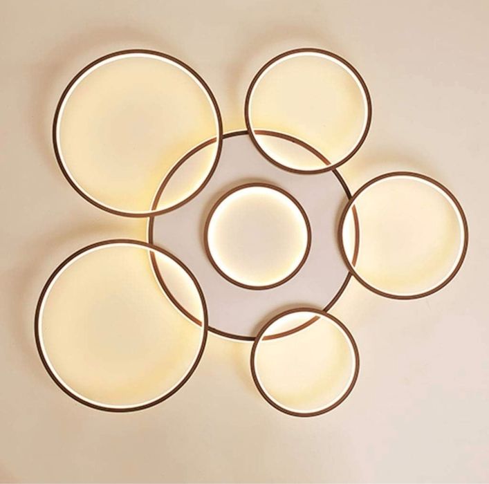 LED невисящи рингове кафе 6+1 за таван с дистанционно 110 см, 106 W