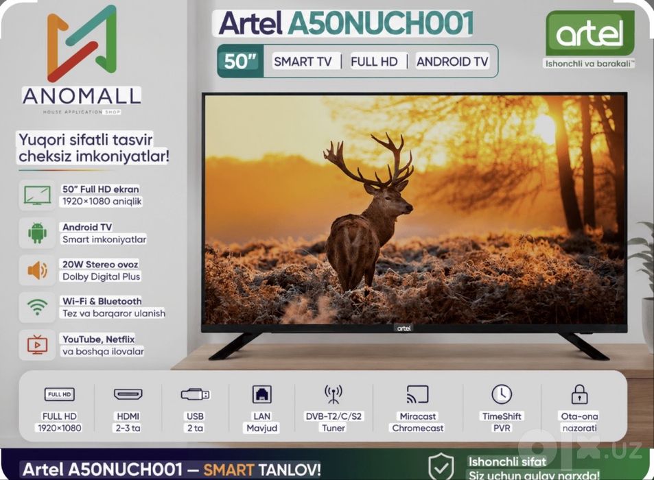 Artel 50 razmerli televizor 001 modeli