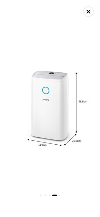 Изсушител за въздух Philips series 3000 DE3306/11, До 34,3 L/D, Ефективен в помещения до 150 м3, Ароматерапия, Технология AeraSense, Режим на сушене