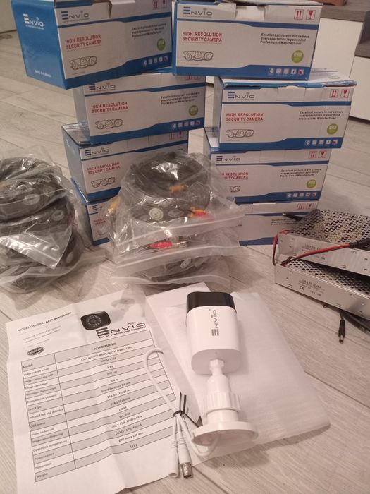 Kit Supraveghere Profesional Envio 5MP – Sistem 8 Camere + 8 Cabluri 20m + Surse – TOATE NOI