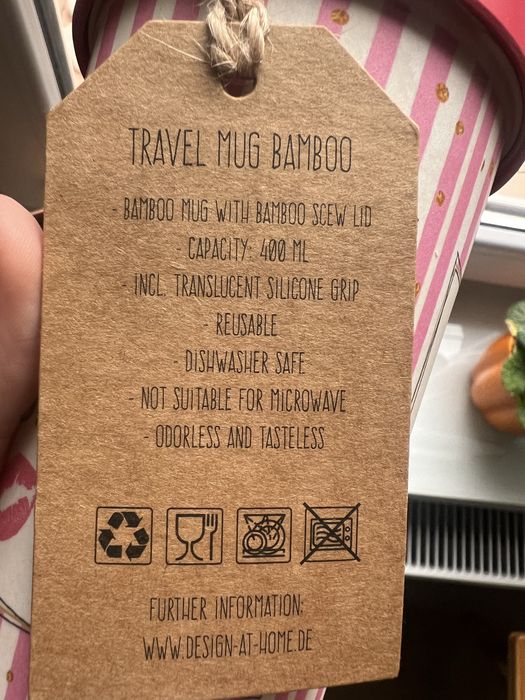 Бамбукова чаша в розово