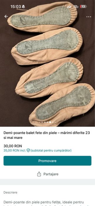 Papucei balet fete/ fetite bebe 23/24/25