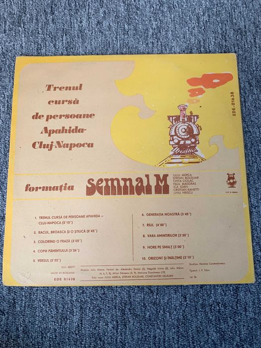 Disc Vinil Semnal M - Trenul cursa de persoane Apahida Cluj-Napoca disc vinyl LP