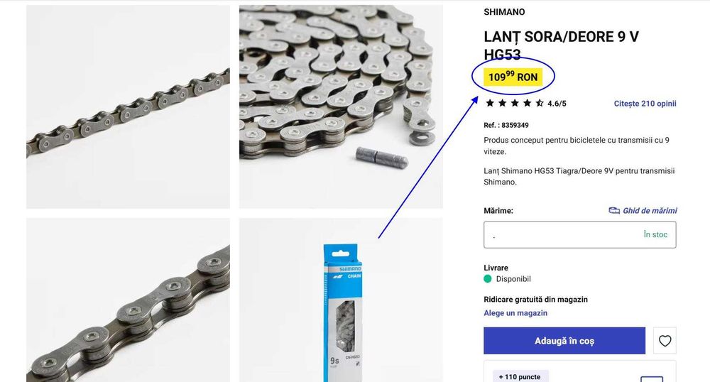 Piese pt bicicleta; Lanțuri Shimano Deore, Pedale, Pompe(Super Ofertă)