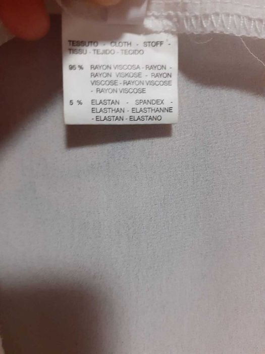 Bluză albă elegantă cu mâneci clopot vâscoză 95%, marimea S-M