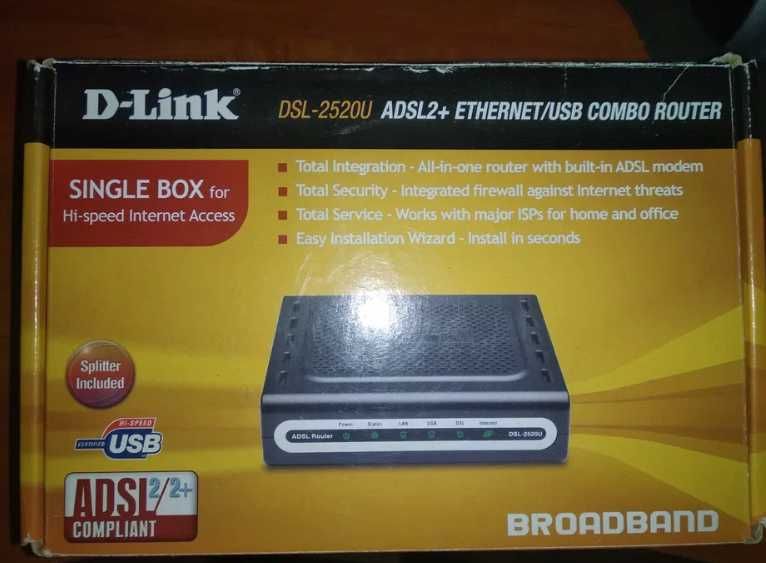 Продам adsl2+ модем D-link DSL-2520U