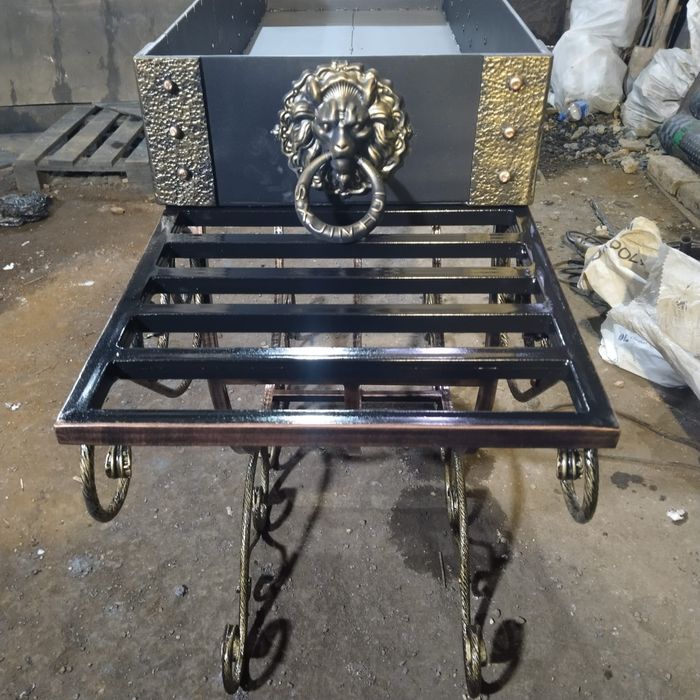 Мангал с ковкой 1м длина